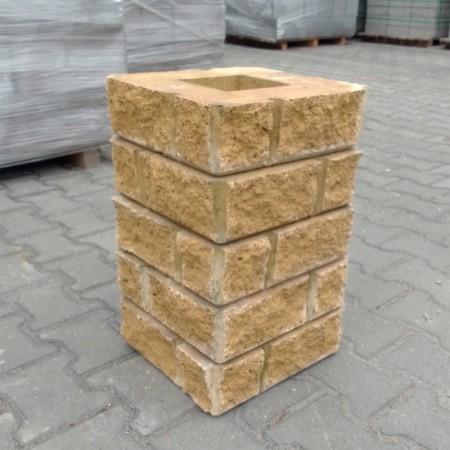 блок малий декоративний для стовпа (30х30х10) чотиристоронній скол світложовтий АКЦІЯ Вишневе