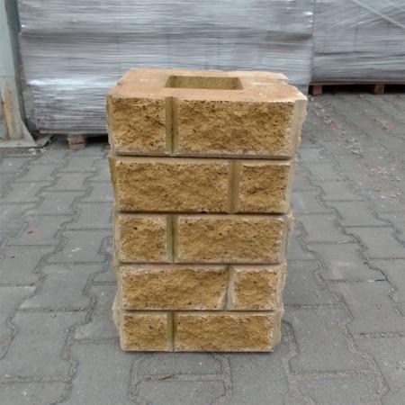 блок малий декоративний для стовпа (30х30х10) чотиристоронній скол світложовтий АКЦІЯ Вишневе