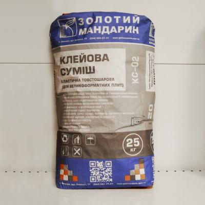 КС-02 Клейова суміш для великоформатних плит КС-02 Клейова суміш для великоформатних плит