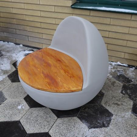 Лавочка Пелвес L со спинкой с имитацией древесины