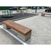"Золотой мандарин" обустроил детскую площадку лавочками из бетона-древесины